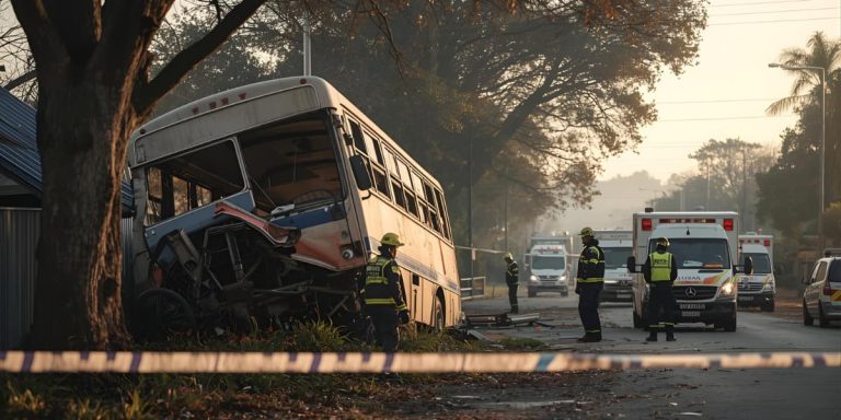 KZN minibus crash: children tragically killed in shocking accident KZN minibus crash: scene at the crèche with emergency responders